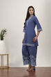 Blue Cotton Kurta Pants Set image number 3