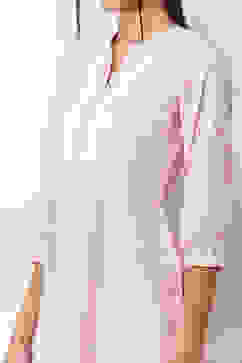 Pink Cotton Yarn-Dyed Straight Kurta image number 1