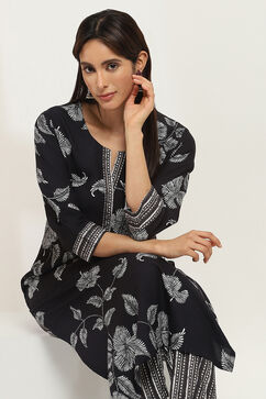 Black Viscose Rayon Straight SET image number 0