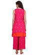 Pink A-Line Polyester Indie Top image number 3
