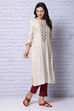 Off White Viscose Kurta image number 5