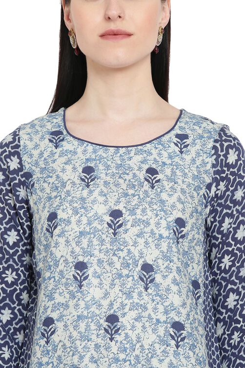 Indigo Rayon Straight Kurta image number 1