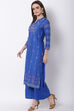 Blue Viscose Straight Kurta image number 2