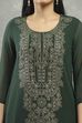 Green Viscose Straight Kurta Pants Set image number 1