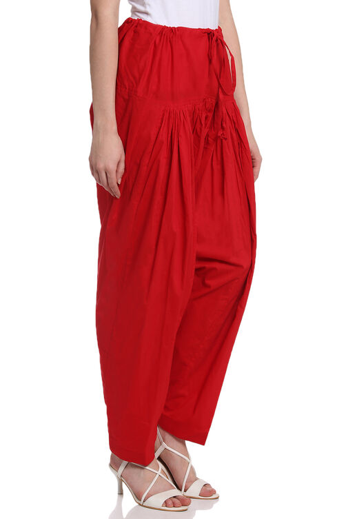 Off White Cotton Fusion Pants image number 3