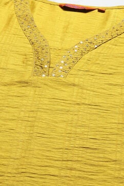 Yellow Organza Straight Suit Set image number 1