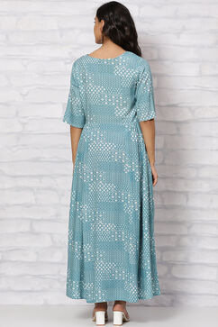 Grey LIVA Flared Dress image number 4