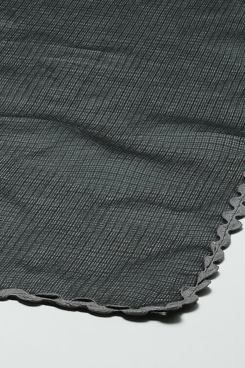 Black Viscose Woven Straight Kurta Suit Set image number 3