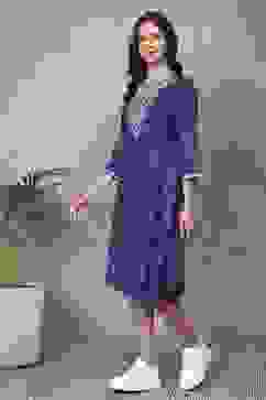 Blue Rayon A-Line Dresses image number 2