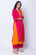 Pink Cotton Straight Kurta image number 4