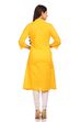 Yellow Straight Cotton Kurta image number 3