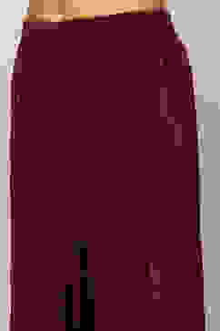 Wine Poly Velvet Straight Solid Kurta Palazzo Suit Set image number 2