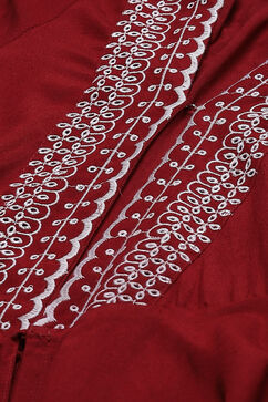 Red LIVA Anarkali Dress image number 1