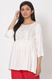 Off White Viscose And Rayon Indie Top image number 0