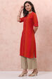Red Art Silk Straight Kurta image number 2