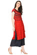Red Straight Viscose Kurta image number 0