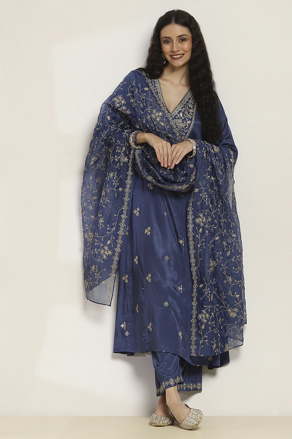 Blue Viscose Kalidar SET image number 0