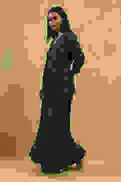 Blue Viscose Blend Printed Front Open Kurta Palazzo Set image number 3