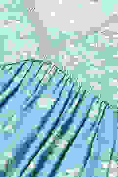 Blue LIVA Tiered Printed Dress image number 1