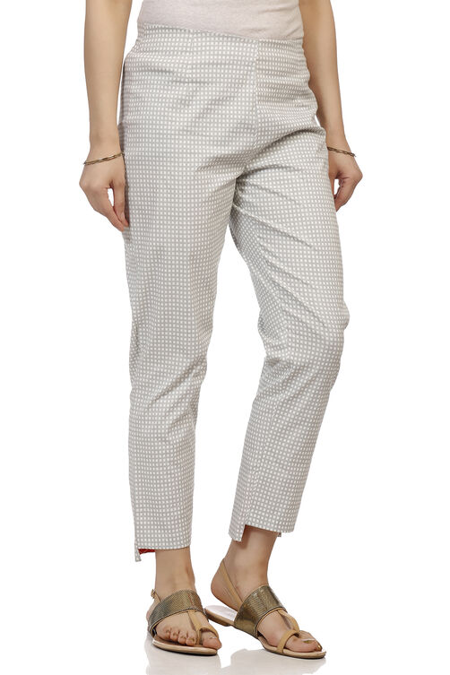 Grey Art Silk Slim Pants image number 2