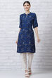 Indigo LIVA Straight Kurta image number 0