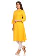 Yellow Straight Cotton Kurta image number 1