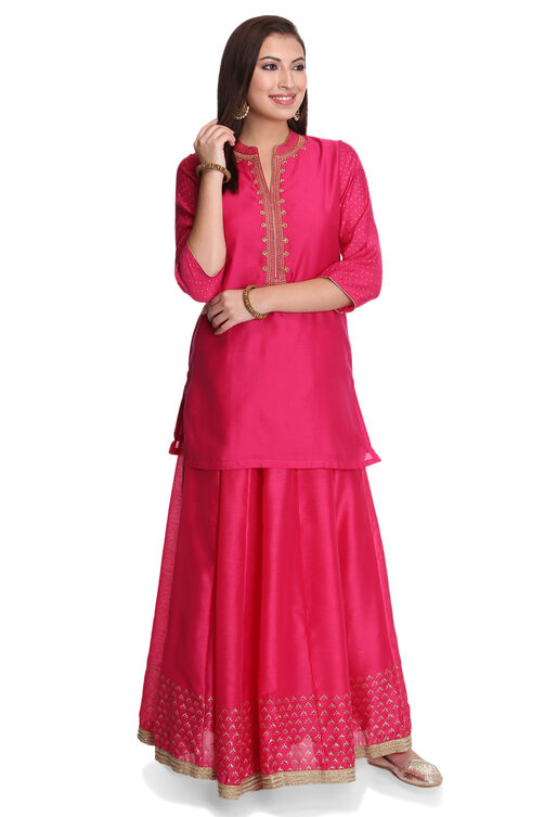 Pink Straight Poly Cotton Indie Top image number 4