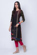 Black Viscose Rayon Straight Kurta image number 3