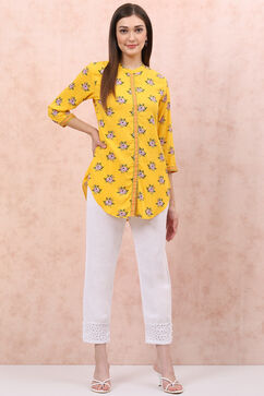 Yellow LIVA Floral Top image number 5