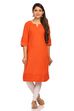 Orange Flared Cotton Kurta image number 0
