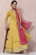 Mustard Cotton Straight Suit Set image number 0