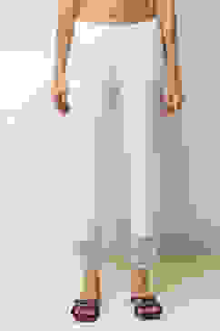 White Viscose Solid Regular Pants image number 5