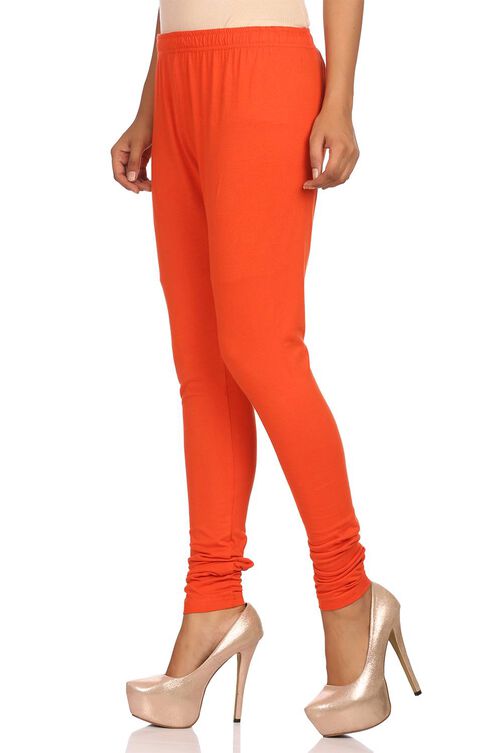 Orange Cotton Leggings image number 1