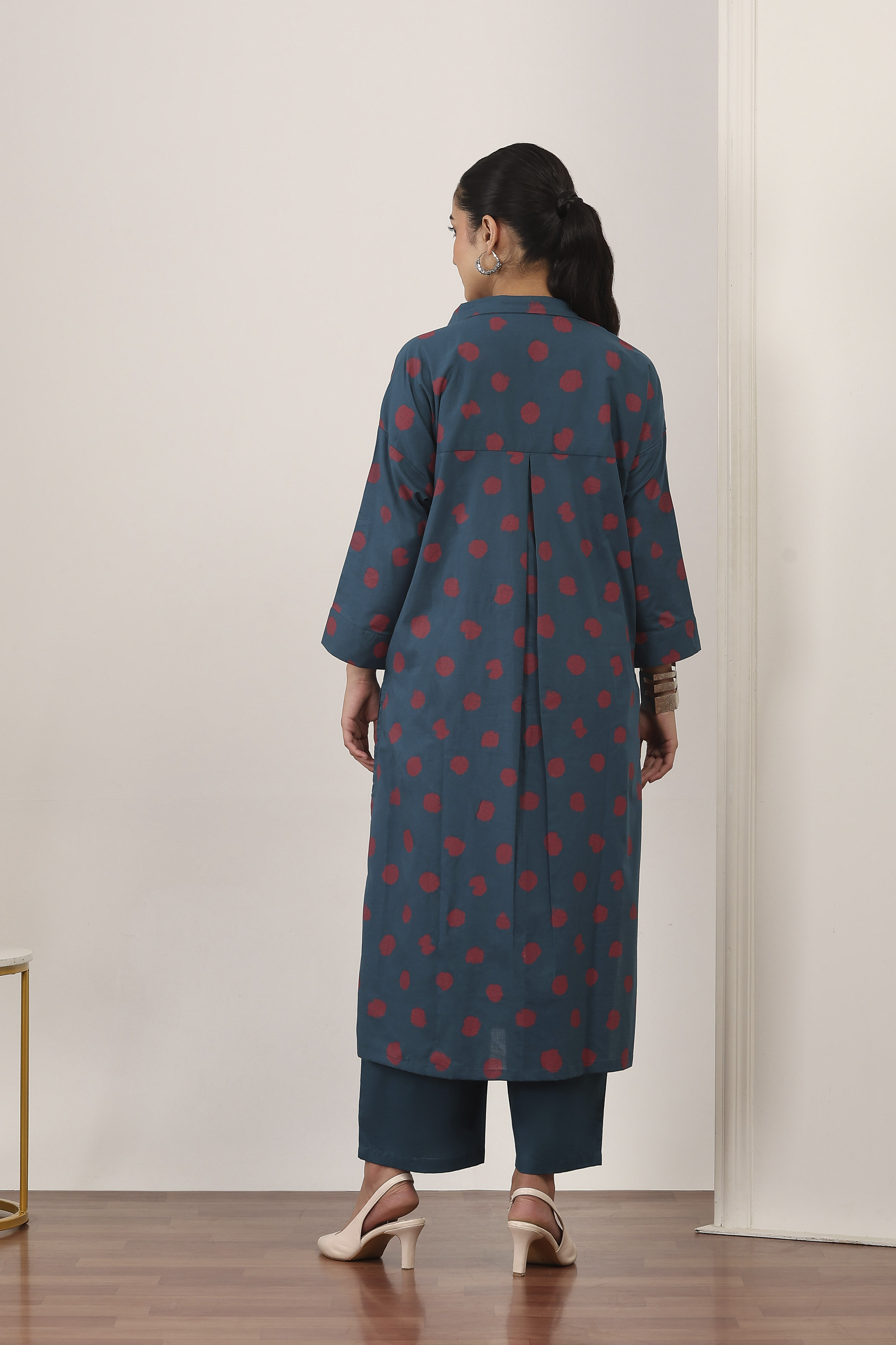 Green Cotton Kurta Pants Set image number 4