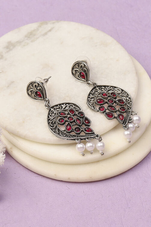 Pink Oxidised Alloy Earrings image number 0