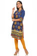 Indigo Straight Polyester Kurta image number 2