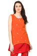 Orange A-Line Georgette Indie Top image number 0