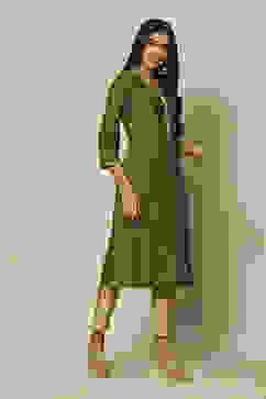 Green LIVA Straight Printed Kurta image number 3