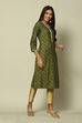 Orange LIVA Straight Printed Kurta image number 3