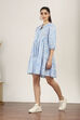Blue Rayon Flex Tiered Dresses image number 2