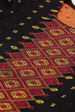 Black Jacquard Straight Kurta image number 1