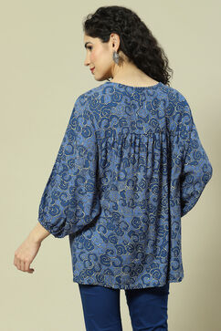 Blue LIVA Tiered Top image number 4