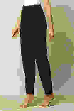 Black Acrylic Regular Solid Legging image number 2