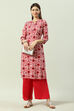 Red LIVA Kurta Set image number 6