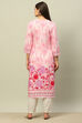 Pink Rayon Printed Straight Kurta image number 3