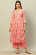 Orange Viscose Muslin Straight Printed Kurta Palazzo Suit Set image number 6