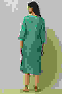 Green Viscose Printed Straight Kurta image number 3