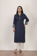 Blue Polyviscose Straight Kurtas image number 5