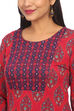 Pink Straight Poly Cotton Kurta image number 1