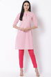 Pink Cotton Straight Kurta image number 2
